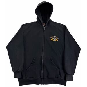 Vintage 90s Harley Davidson Full Zip Hoodie Men's Medium Wolf River Sweatshirt